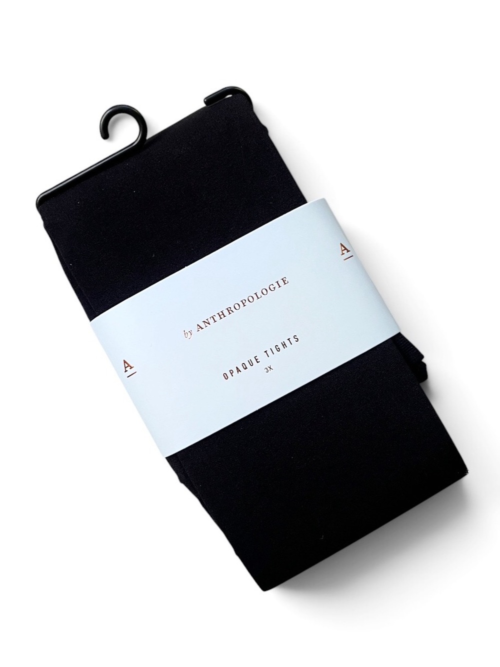 NWT Anthropologie Opaque Tights in Black/Noir, sz 3X, MSRP $20
